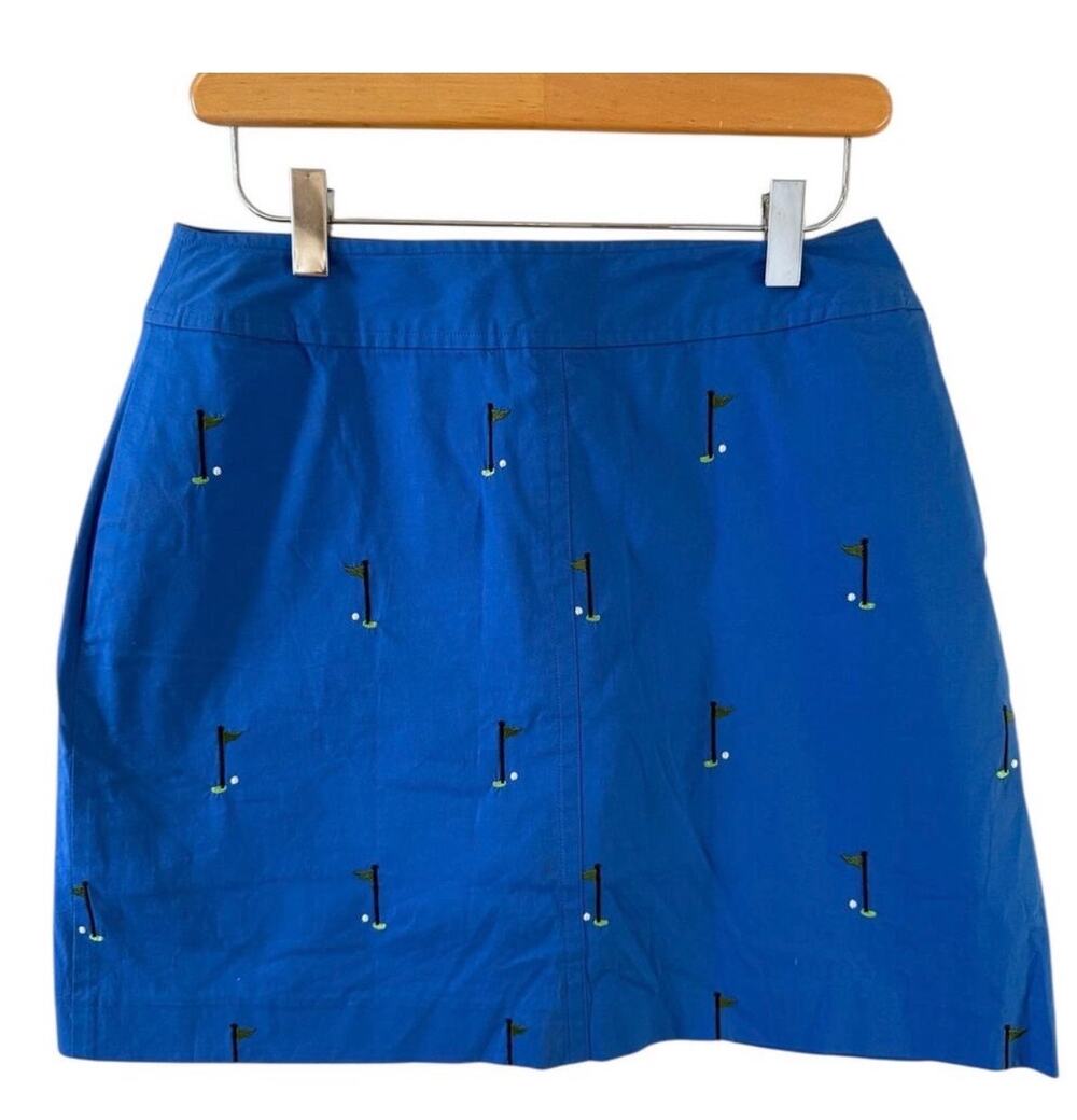 Vintage Lilly Pulitzer Golf Print Skort Skirt Blue 4